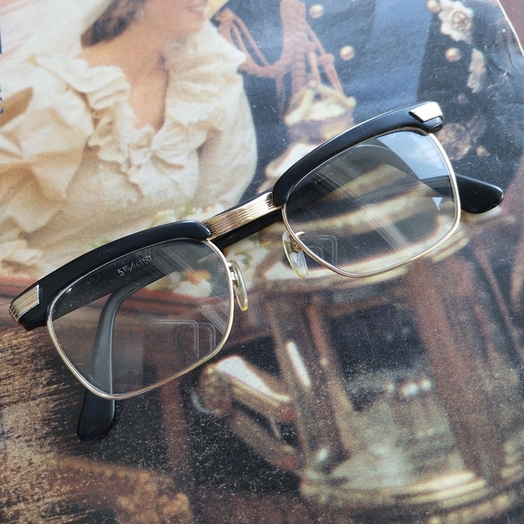 Black and Gold Filled Eyeglasses - Picture 14 of 15